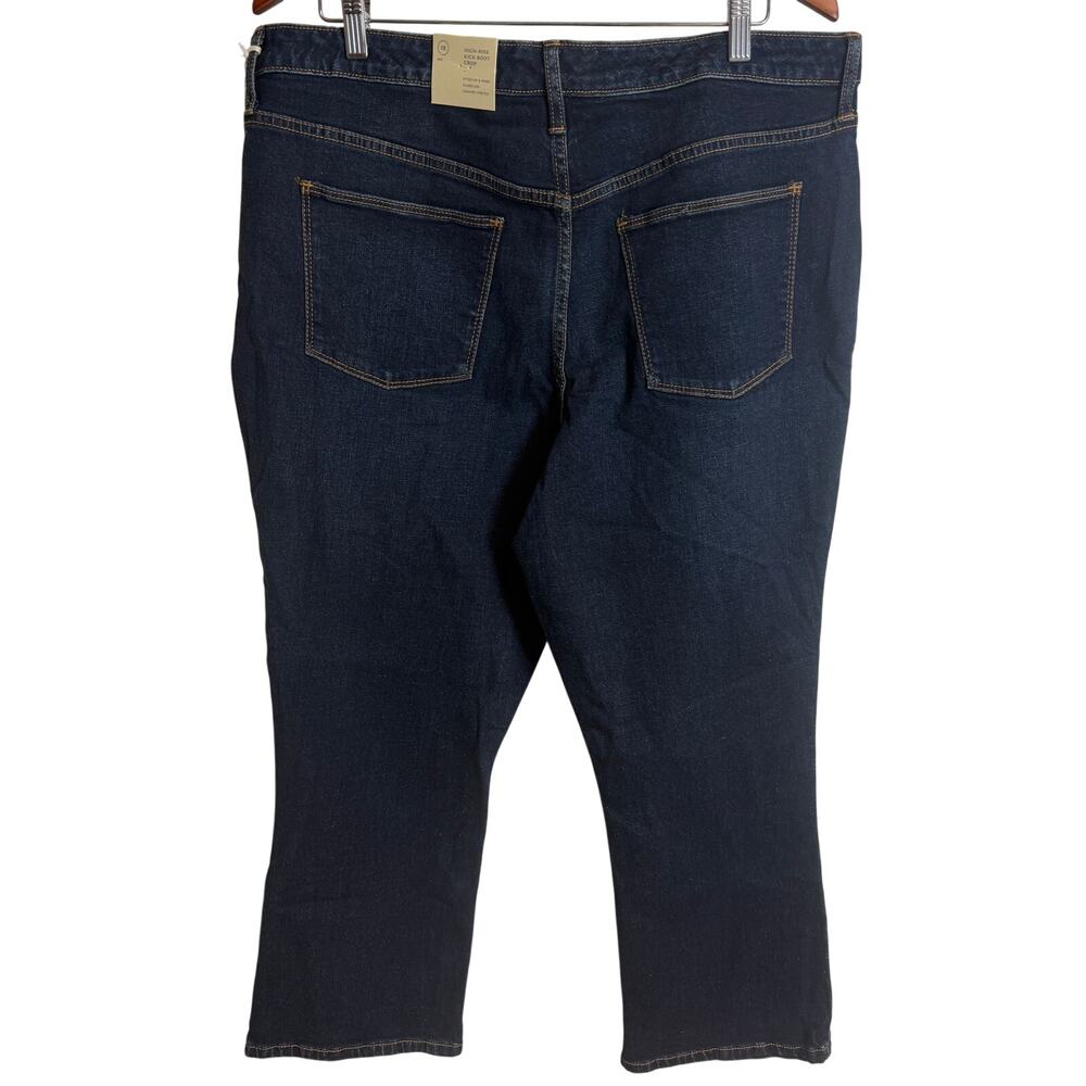 Universal Thread 18 High Rise Kick Boot Crop Jeans Dark Wash Stretch NWT New - Picture 3 of 9
